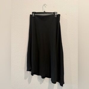 Jade By Jane black satin asymmetrical midi skirt